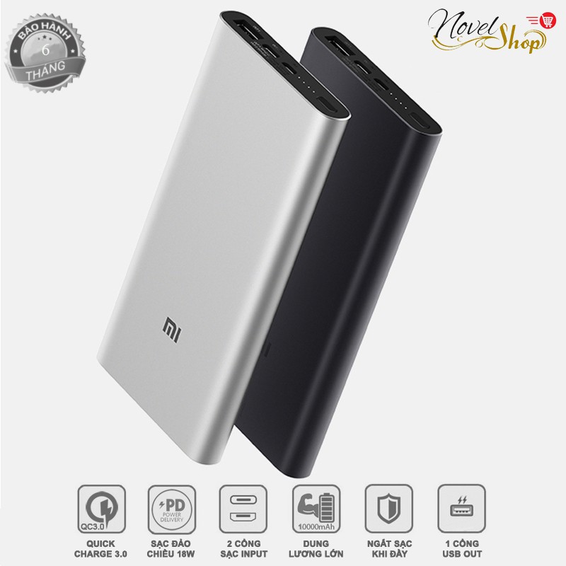 Sạc Dự Phòng Xiaomi Type- C Gen 3 Pro 10000Mah -  - Hỗ Trợ Sạc Nhanh 18W- Bảo Hành 6 Tháng