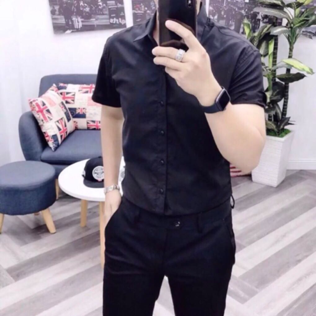 Áo sơ mi nam tay ngắn trẻ trung năng động