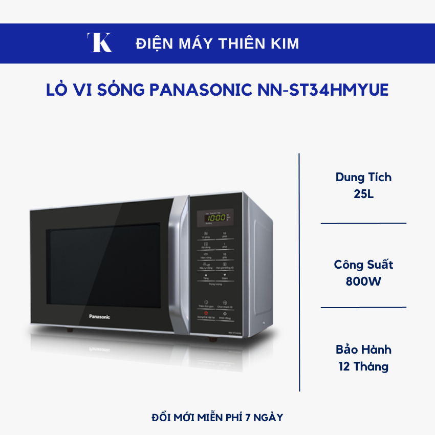 Lò vi sóng panasonic nn-st34hmyue - 25l 800w - bảo hành 12 tháng toàn quốc