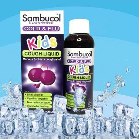 Bill úc - sambucol cold & flu kids cough liquid 120ml