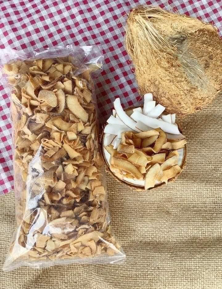 500gr dừa sấy giòn - mứt dừa khô sấy quảng ngãi giòn ngon tự nhiên 3 bịch
