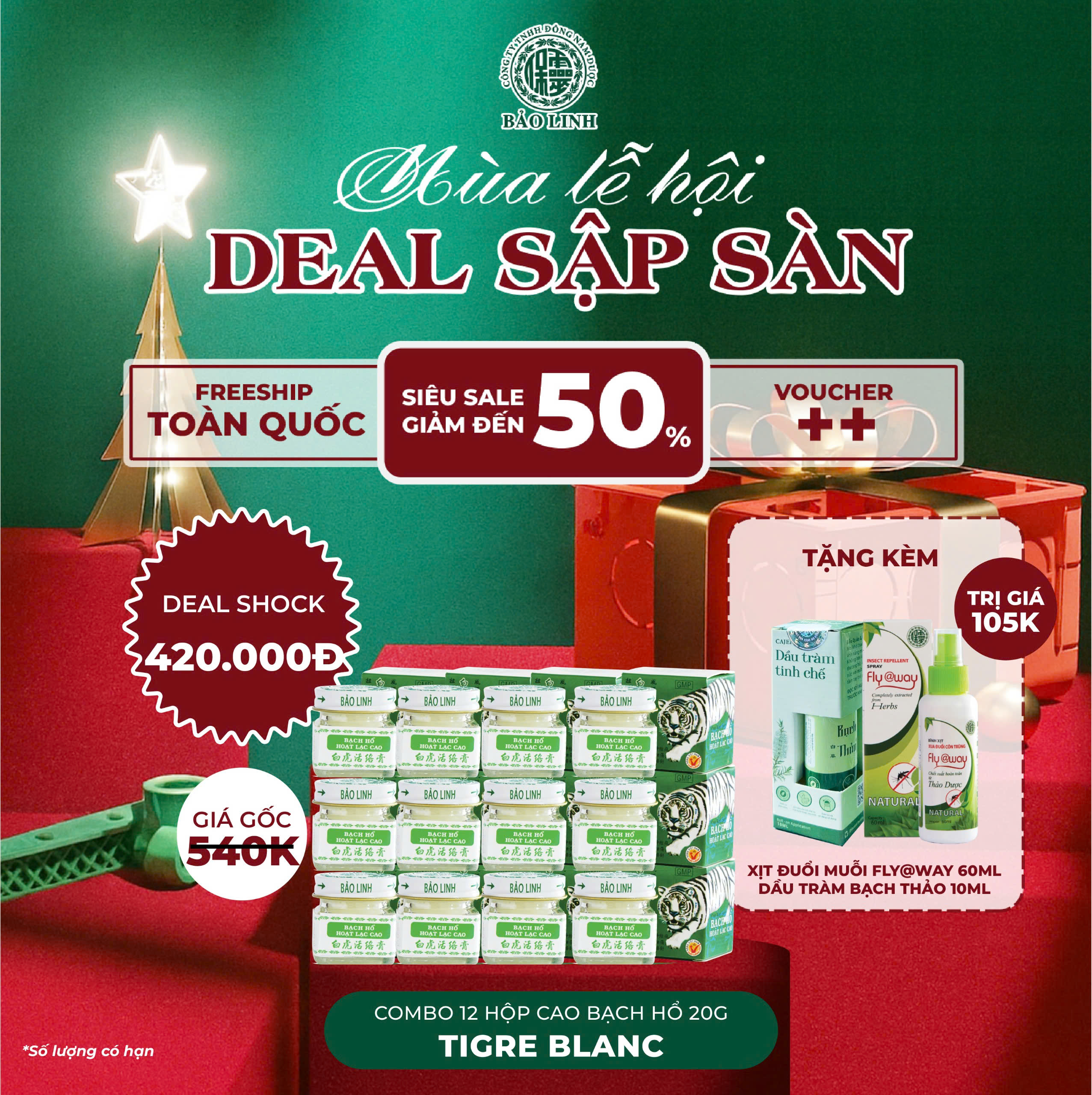   Lốc 12 Hộp 20g  Cao Xoa Bóp Bạch Hổ Hoạt Lạc Cao BẢO LINH -Giảm nhức mỏi xương khớp giảm đau lưng cổ vai gáy thần kinh toạ 