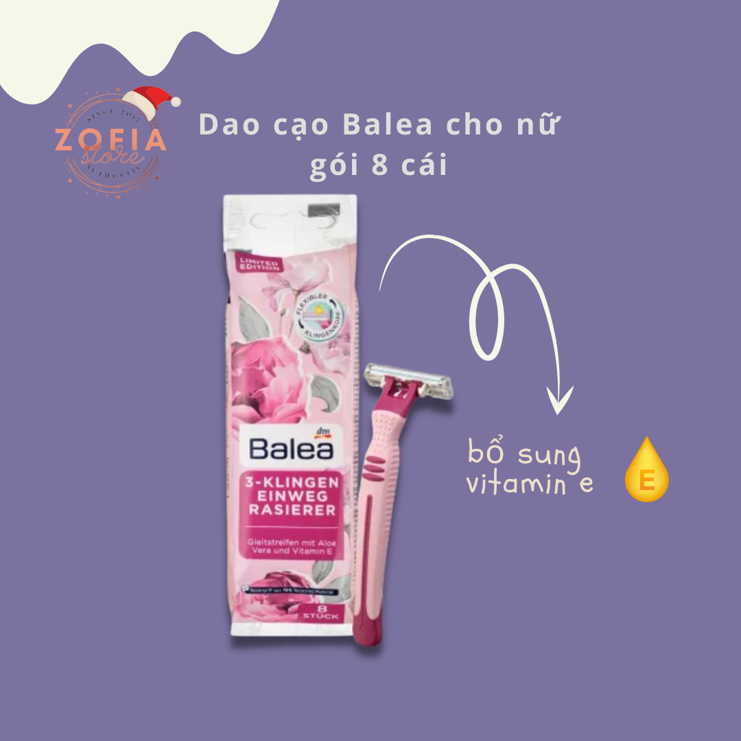 Dao cạo 3 lưỡi Balea Be Fresh túi 8 cái nội địa Đức