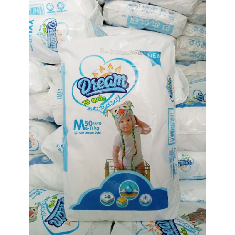 Bỉm quần dream baby l/xl/xxl 100 miếng