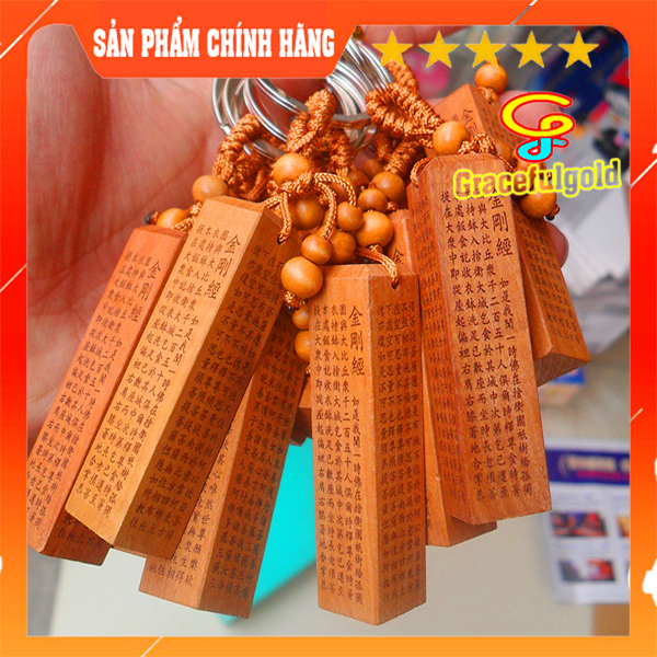 Gỗ đào trụ vuông móc treo đồ vật, chìa khóa, trang trí phong thủy