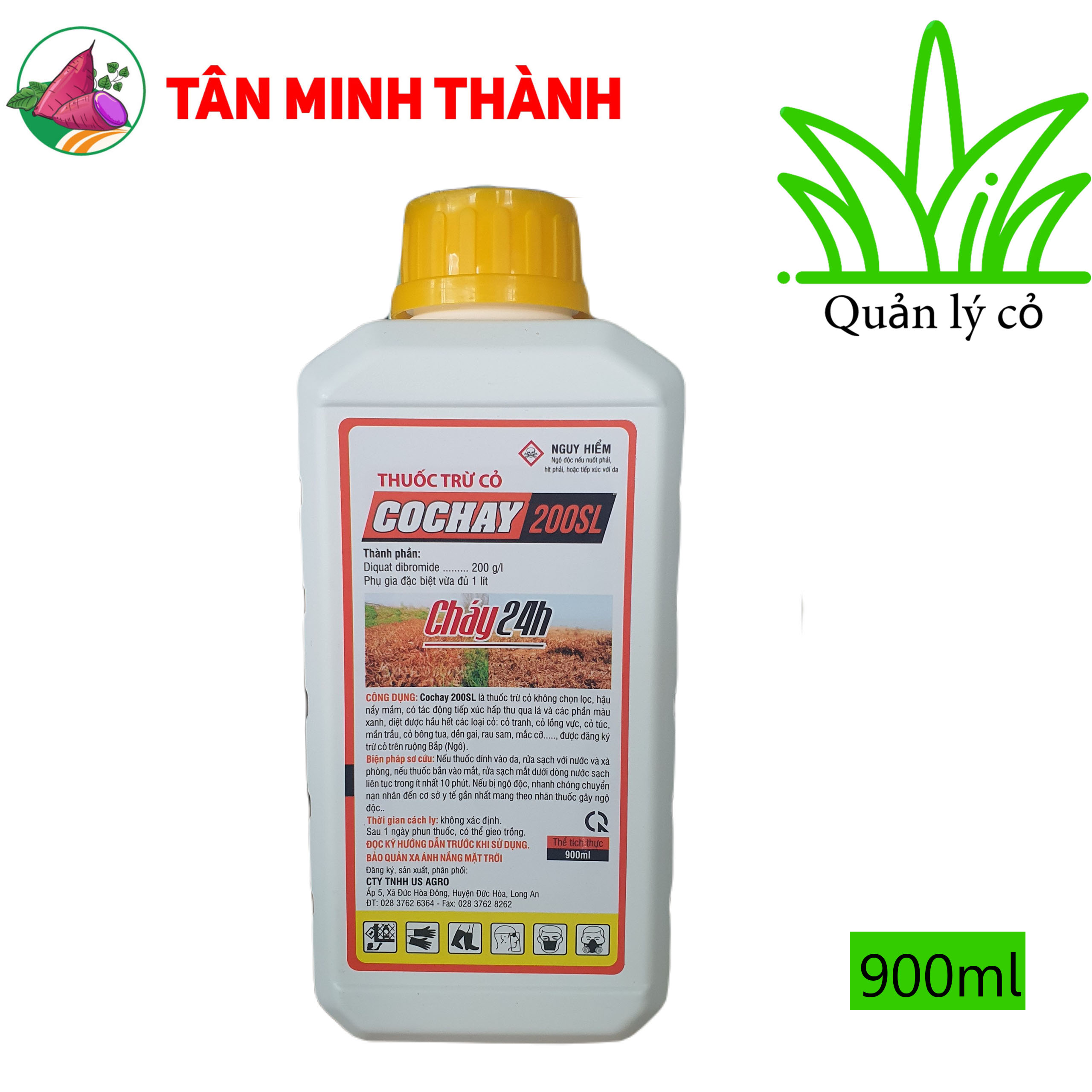 Co Chay 200SL Nước Vàng Thuốc trừ cỏ sau 2 giờ phun, không chọn lọc, cỏ tranh, cỏ mần trầu, cỏ chỉ, cỏ mắc cở, cỏ lông gà