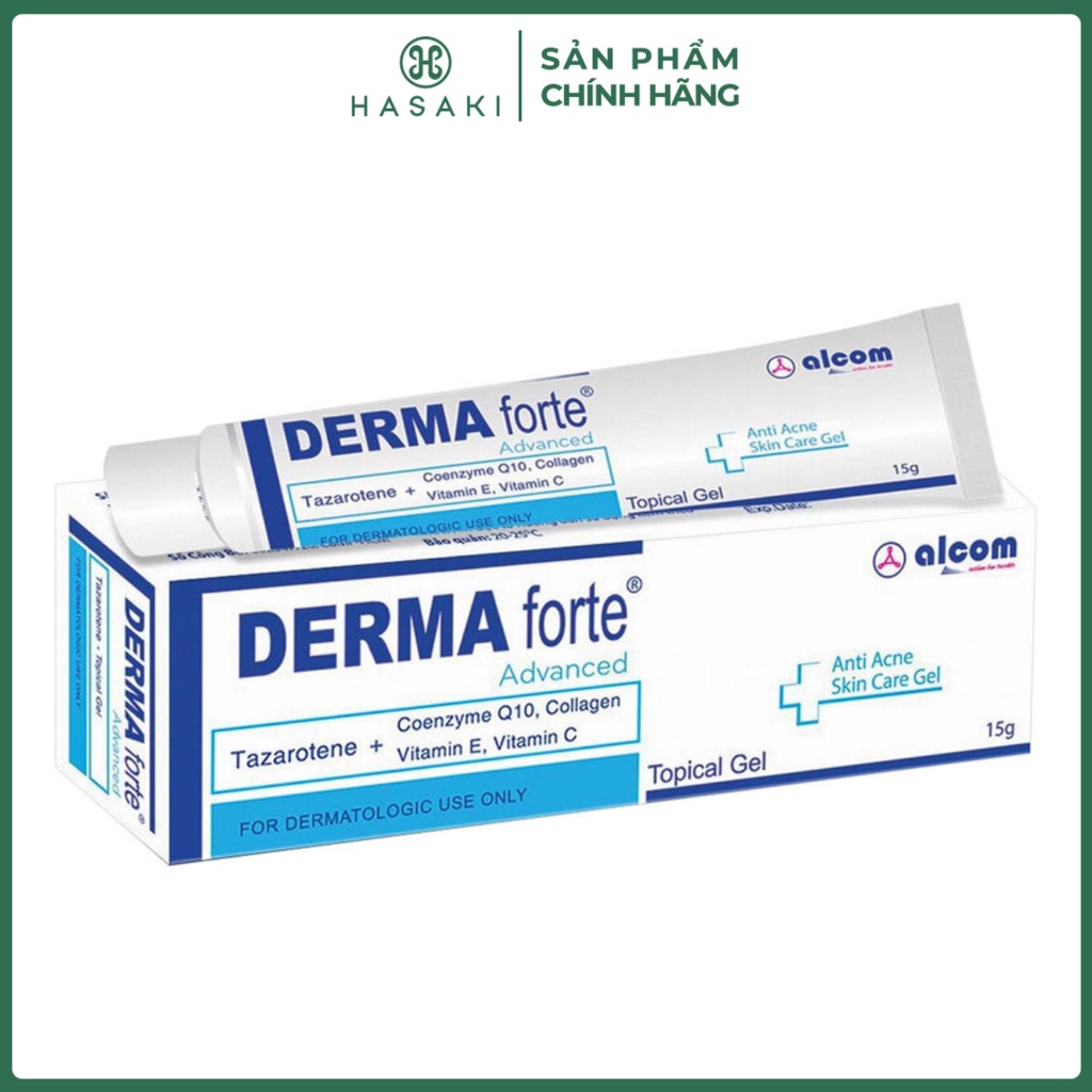 Gel Dưỡng Alcom Derma Forte Advanced Giảm Mụn Mờ Thâm 15g Anti Acne Skin Care Gel (Bản Advanced)