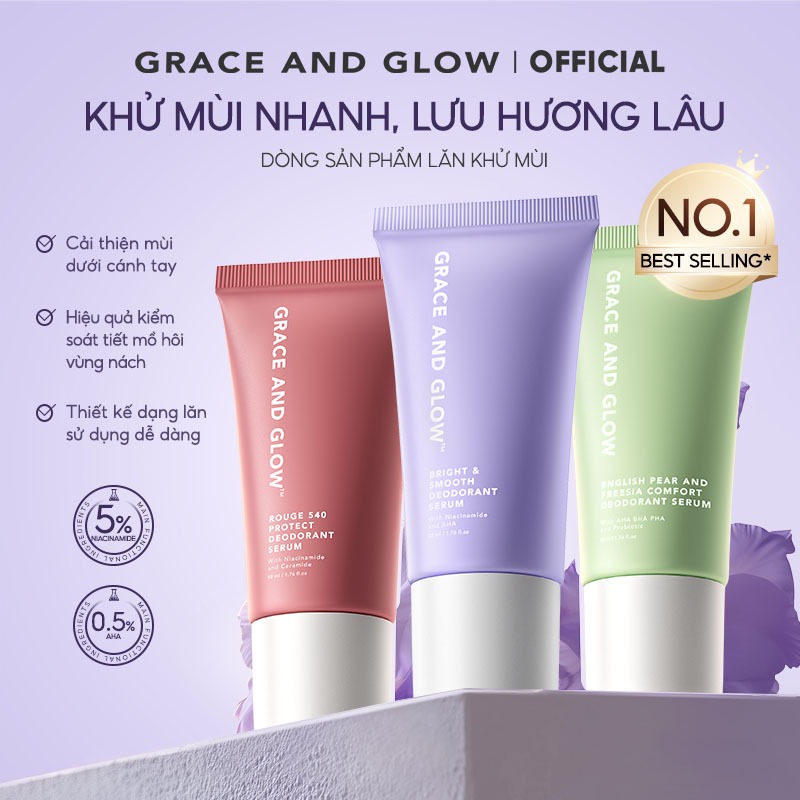 Lăn khử mùi Grace and Glow Black Opium Smooth Deodorant Serum Lăn Nách Sáng Da Ngăn Mồ Hôi với Niaci