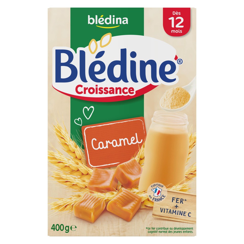 Bột lắc sữa Blédina vani, caramen, bích qui choco 12m 400g