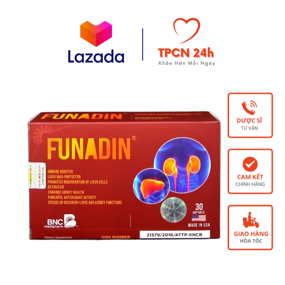 Thải độc gan Funadin - Giúp hỗ trợ tăng cường khả năng giải độc bảo vệ gan