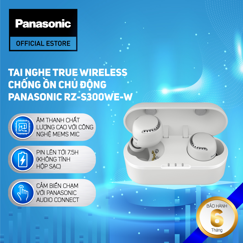 [Bộ quà 3 món] [Nhập voucher giảm thêm 360k] Tai nghe Panasonic True Wireless RZ-S300WE - Bảo Hành 6 Tháng - Hàng Chính Hãng