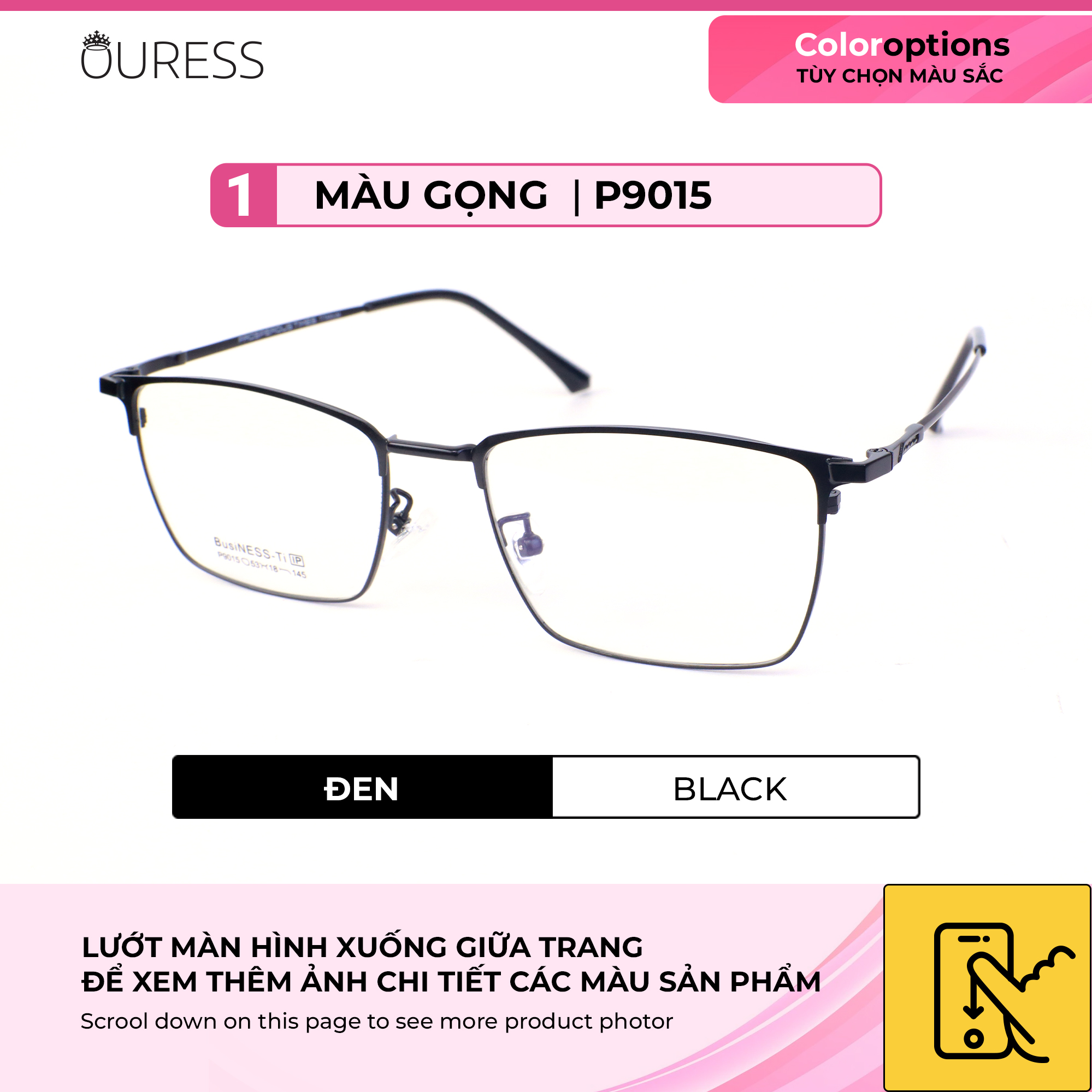 Gọng kính titanium P9015 LS9003 thời trang nam cao cấp siêu nhẹ siêu bền OURESS