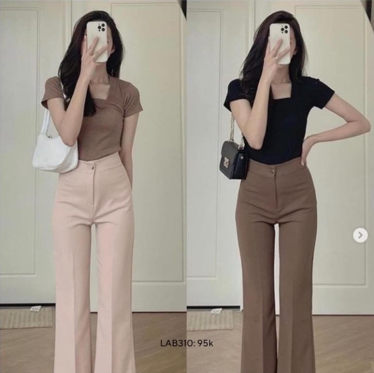 Áo thun nữ ngắn tay cổ vuông vải thun trơn-3 màu