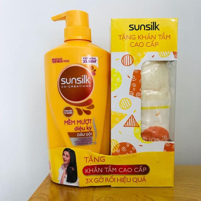 [HCM] Chai Dầu Gội Sunsilk MỀM MƯỢT DIỆU KỲ  (650g) Tặng Khăn Tắm Cao Cấp