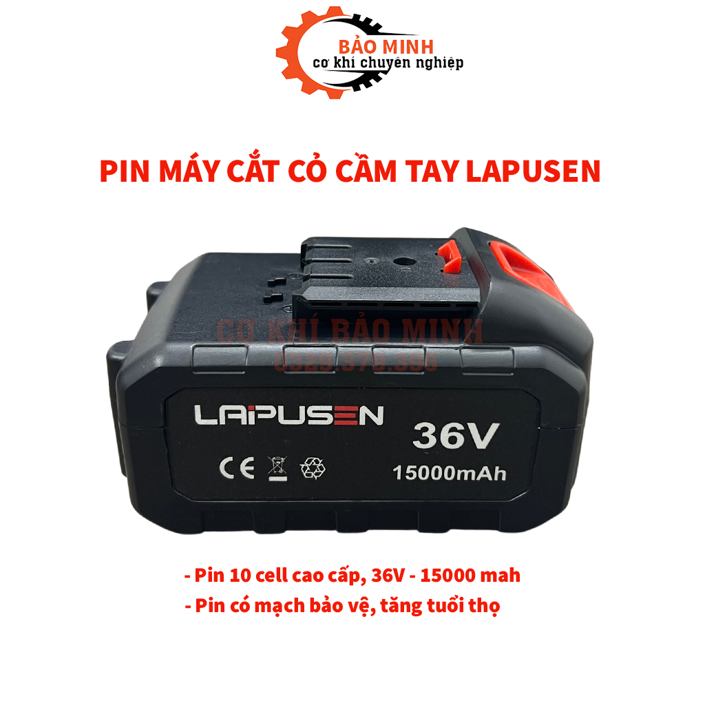Pin máy cắt cỏ pin 10cell máy cắt cỏ cầm tay mini dùng pin LAPUSEN 36V pin dự phòng 10cell dung lượng 1500mAh
