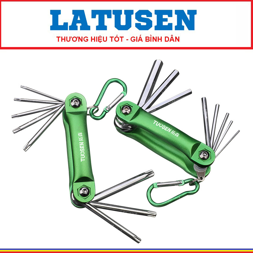 Bộ lục giác gập 8 chi tiết mẫu hoa thị và lục giác - Hàng chính hãng Tuosen