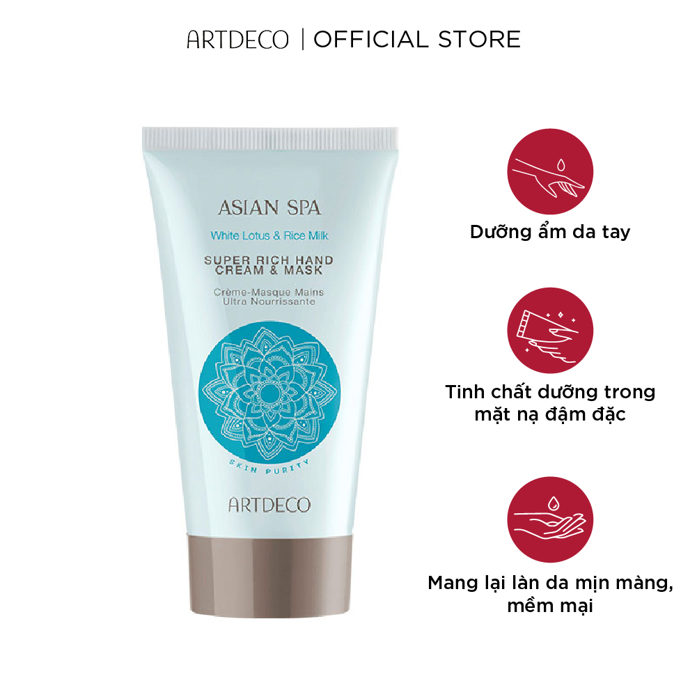 Mặt nạ dưỡng ẩm da tay artdeco super rich hand cream & mask 75ml