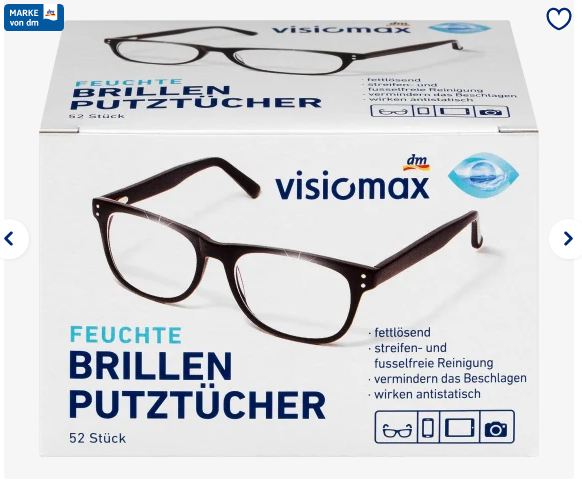 Giấy lau kính visiomax , hộp 52 gói.