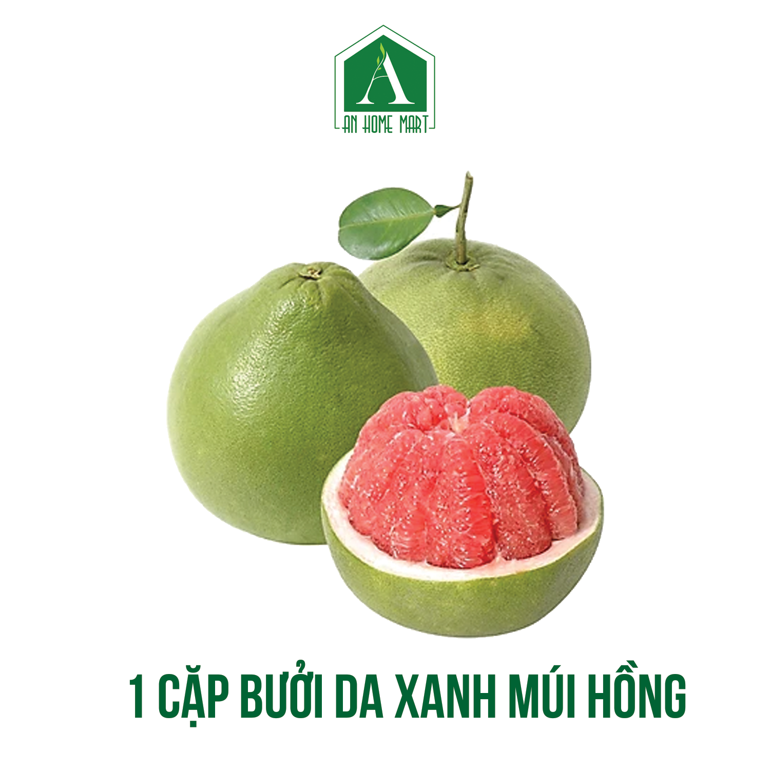 Bưởi da xanh múi hồng - 1 cặp