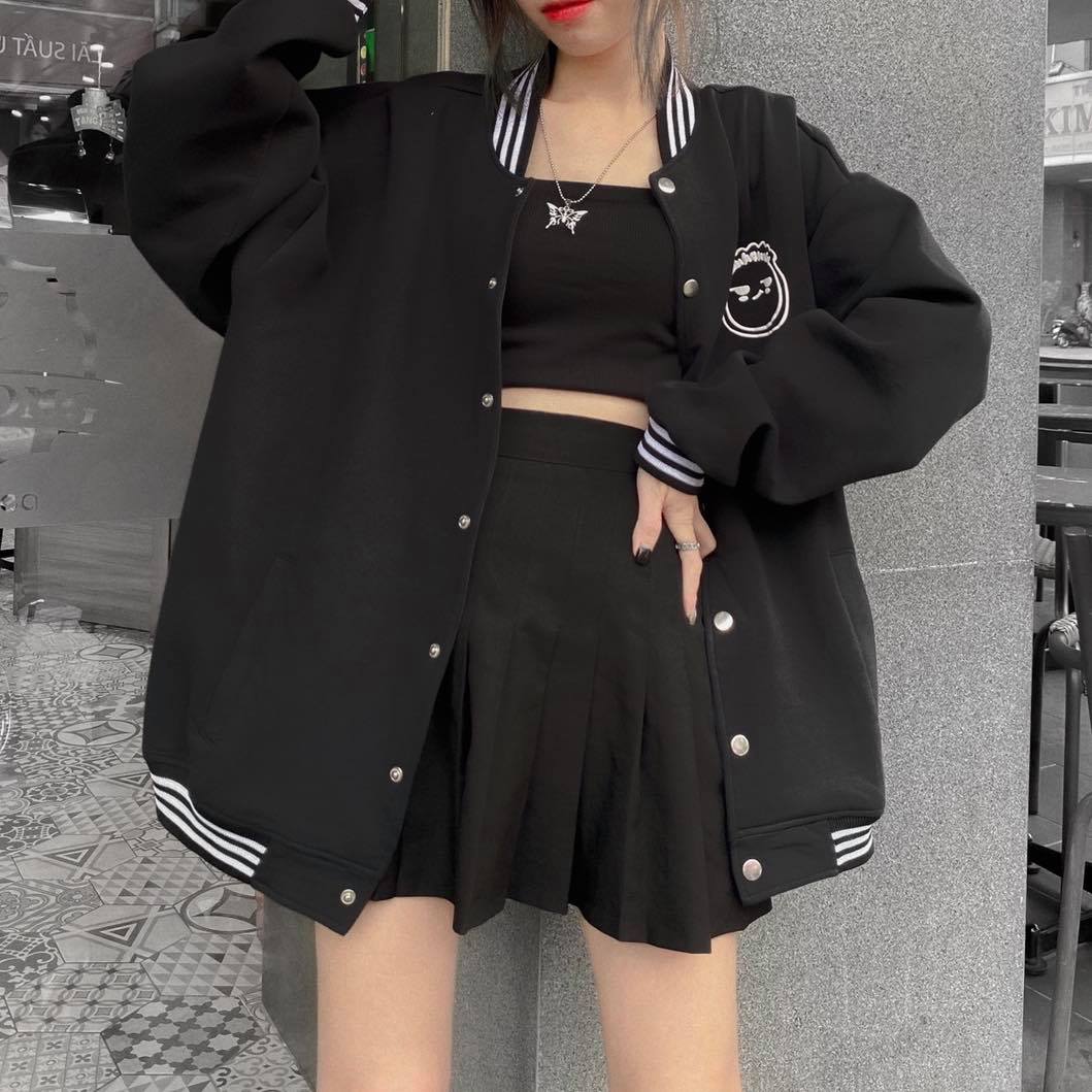 Áo khoác bomber face tay dài form rộng ulzzang unisex