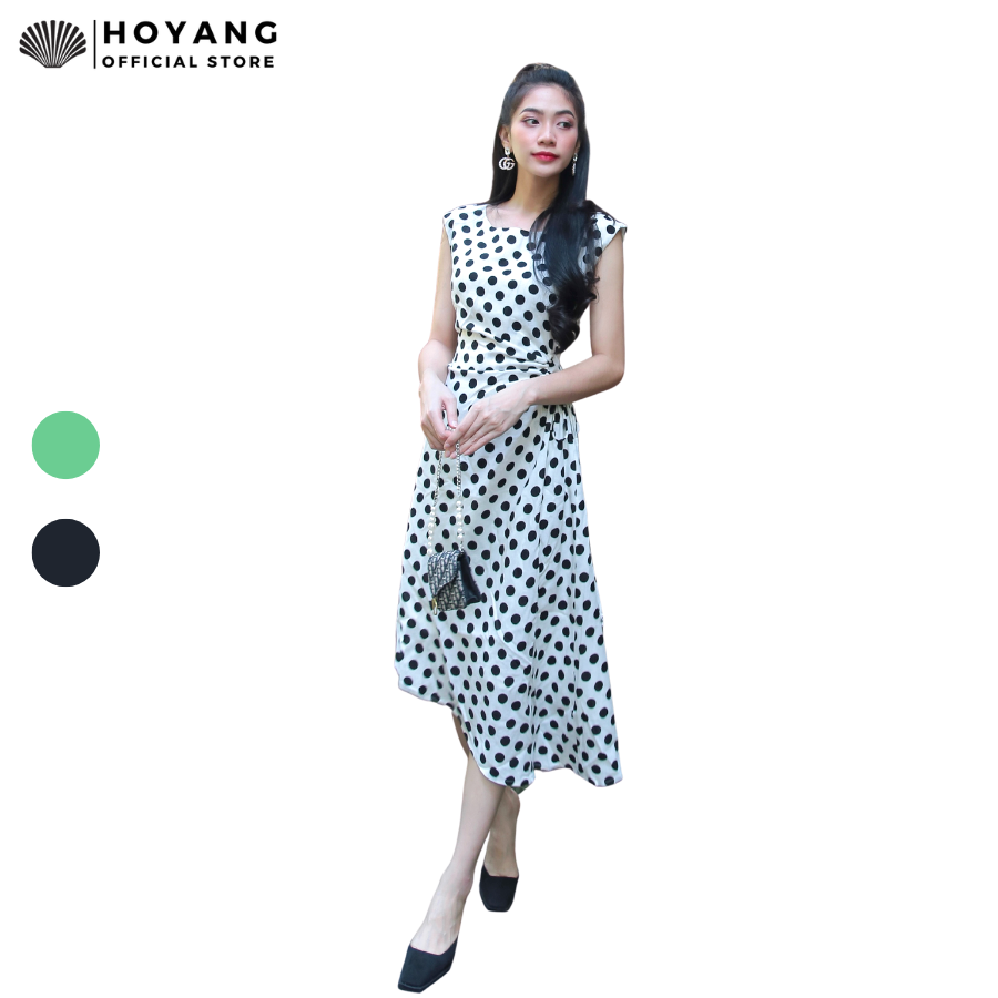 Đầm xòe họa tiết lôi cuốn hoyang d137
