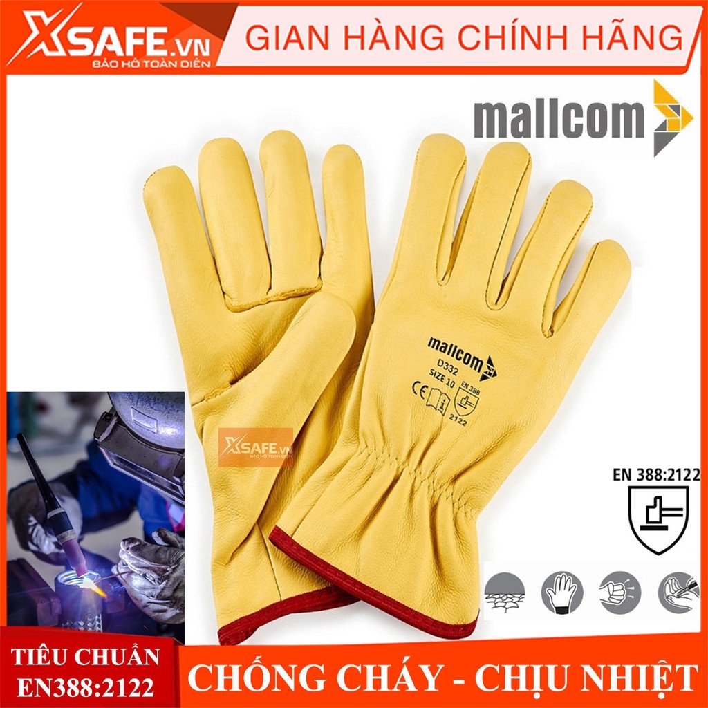 Găng tay hàn Mallcom da cừu mềm mại chống cháy chịu nhiệt bao tay hàn dùng cho hàn TIG hàn MIG luyện đúc - Xsafe HOT SALE