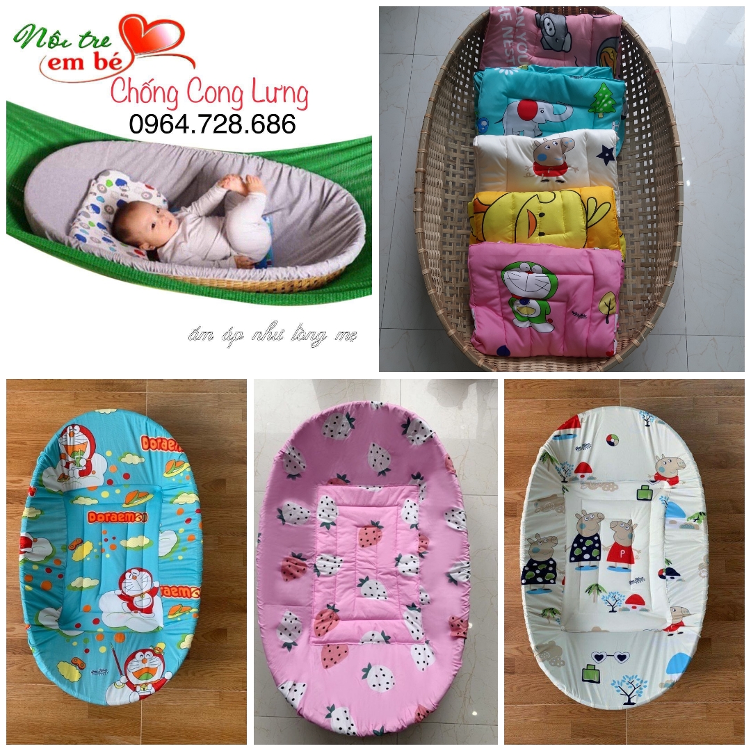 Nệm bọc nôi tre đặt võng nhiều màu sz 70x1,2m