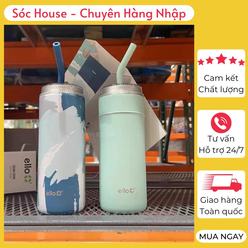 Ly giữ nhiệt Ello 591ml Set 2 bình giữ nhiệt Thép không gỉ giữ nhiệt lâu, an toàn cho sức khỏe