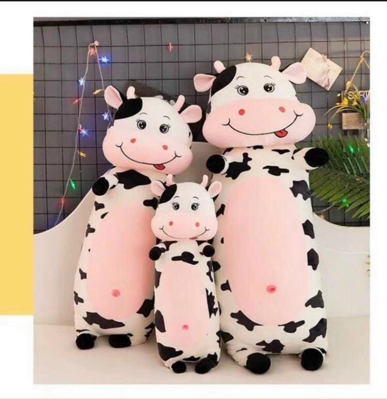 Gấu bông bò sữa dáng đứng ,gối ôm bò sữa vui nhộn mềm mịn đàn hồi