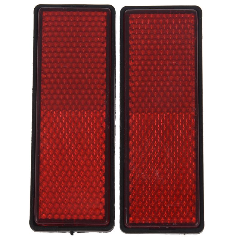 rectangle red reflectors universal for motorcycles atv bikes dirt bikes 3