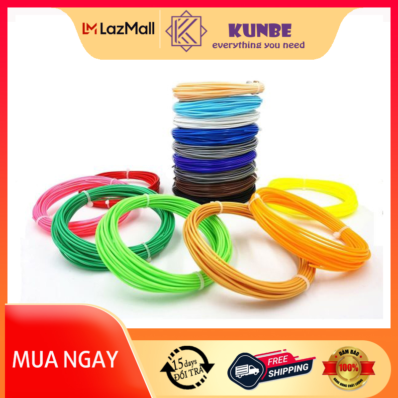 Dây Mực Cho Bút Vẽ 3D KUNBE, Chất Liệu PLA Nhiều Màu Sắc Thân Thiện Môi Trường, An Toàn Không Độc Hại