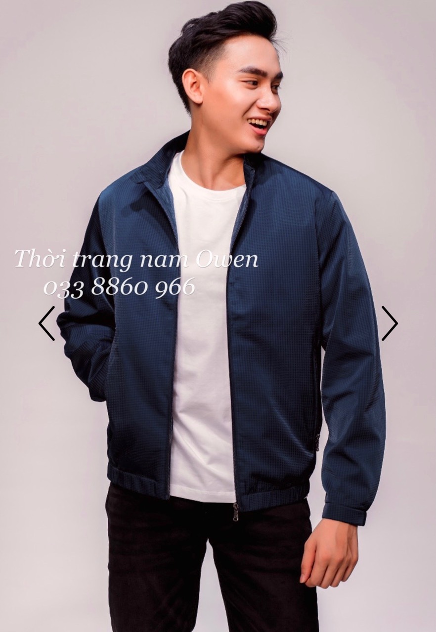 OWEN - Áo khoác gió nam 2 lớp Owen màu xanh navy 61043 - CHỐNG NƯỚC
