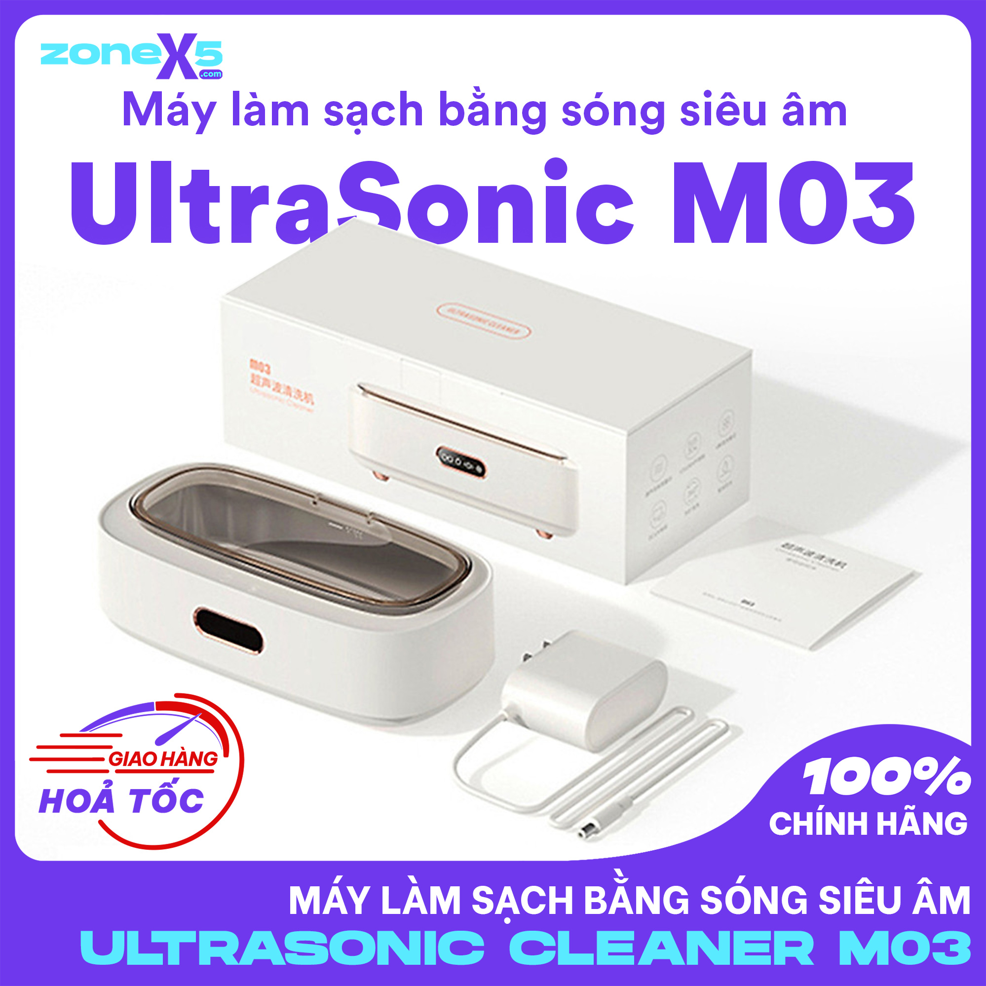 Máy làm sạch bằng sóng siêu âm Xiaomi UltraSonic Cleaner M03 - Máy rửa trang sức bằng sóng siêu âm Xiaomi - Thiết bị vệ sinh bằng sóng âm