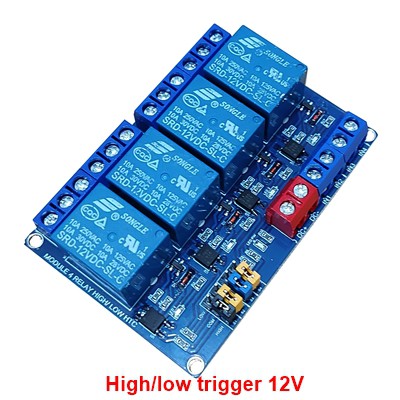 Module 4 relay 12vdc có optocoupler 2 mức kích high/low htc