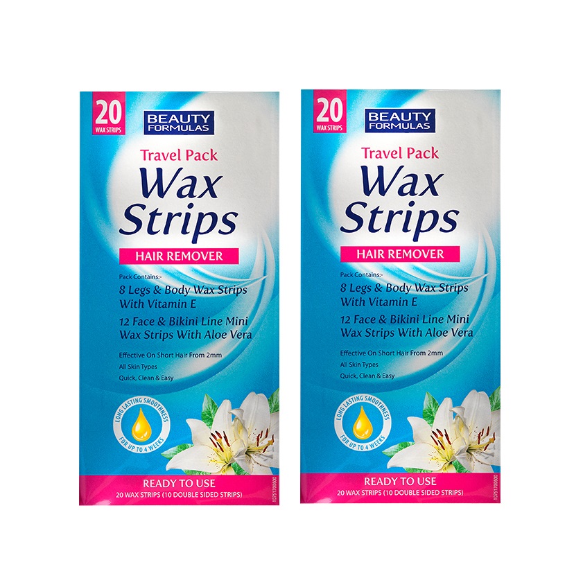 [HCM]Combo 2 hộp Miếng Dán Tẩy Lông Du Lịch Beauty Formulas Wax Strips Travel pack (40 lần dán)