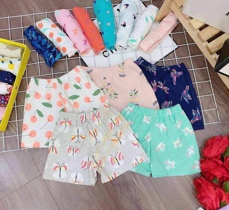 10 Quần chục đùi cotton cho bé trai bé gái - giao màu và hình ngẫu nhiên theo giới tính