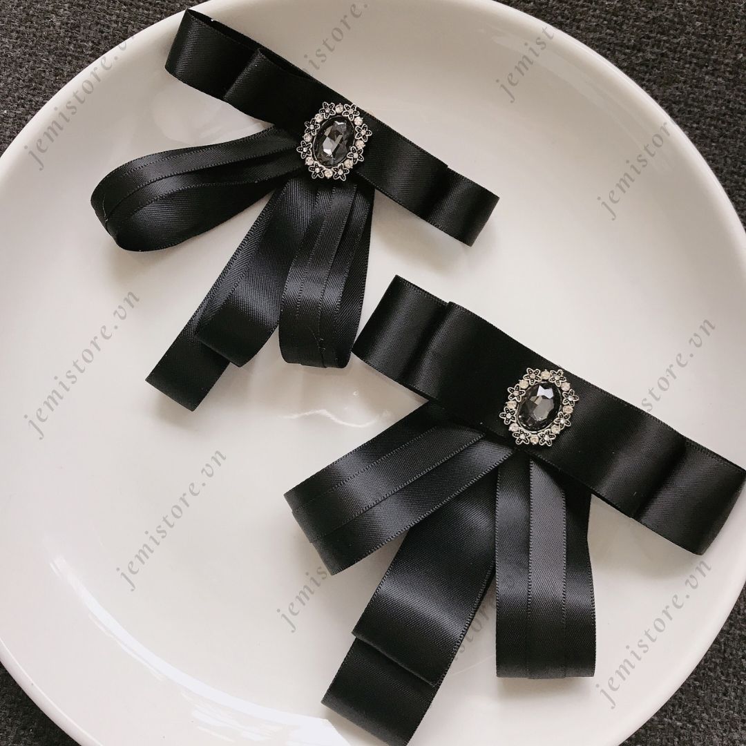 Cài áo nữ nơ ruy băng handmade