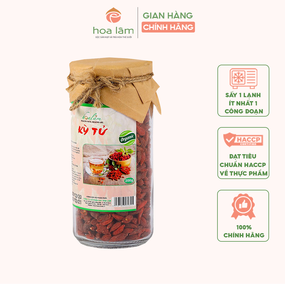 Kỷ tử đỏ hữu cơ Hoa Lâm cẩu kỷ tử Tây Tạng loại 1, giúp tăng cường sức khỏe, bổ máu, thải độc gan 200gr