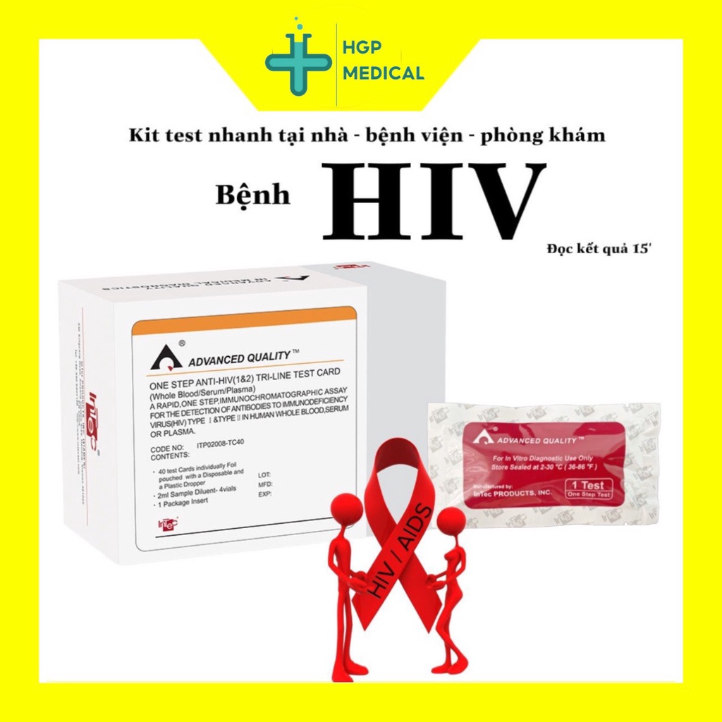 Bộ xét nghiệm hiv intec, bộ kit test hiv tại nhà, đọc kết quả 5 phút