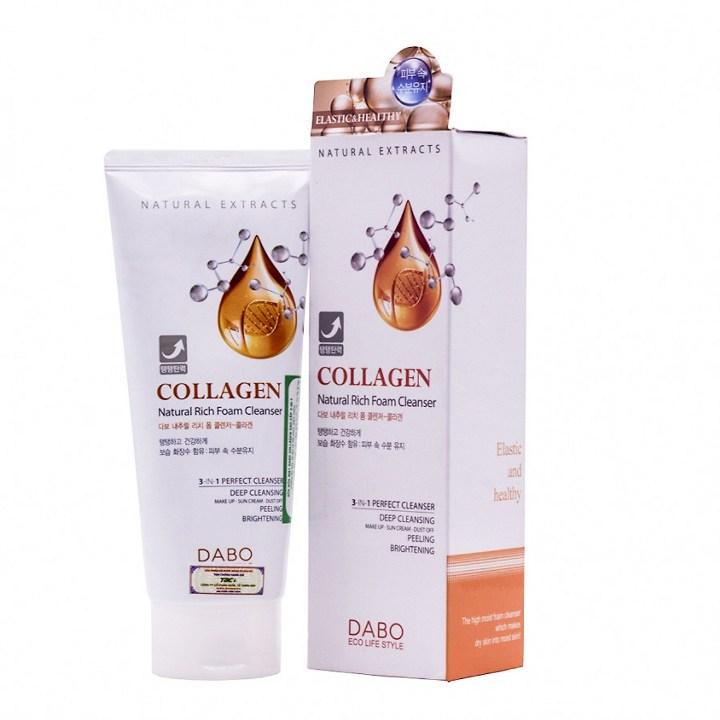 [HCM]Sữa rửa mặt Dabo Collagen Natural Rich Foam Cleanser 180ml 3 in 1