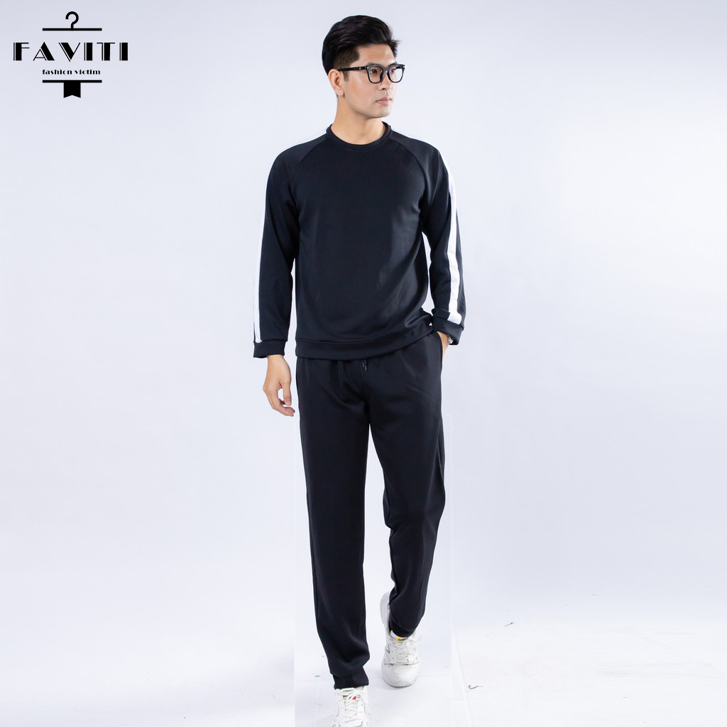 Bộ Thun Nam Dài Tay FAVITI Mặc Nhà Cho Nam Kiểu Dáng Hàn Quốc Trẻ Trung BN120