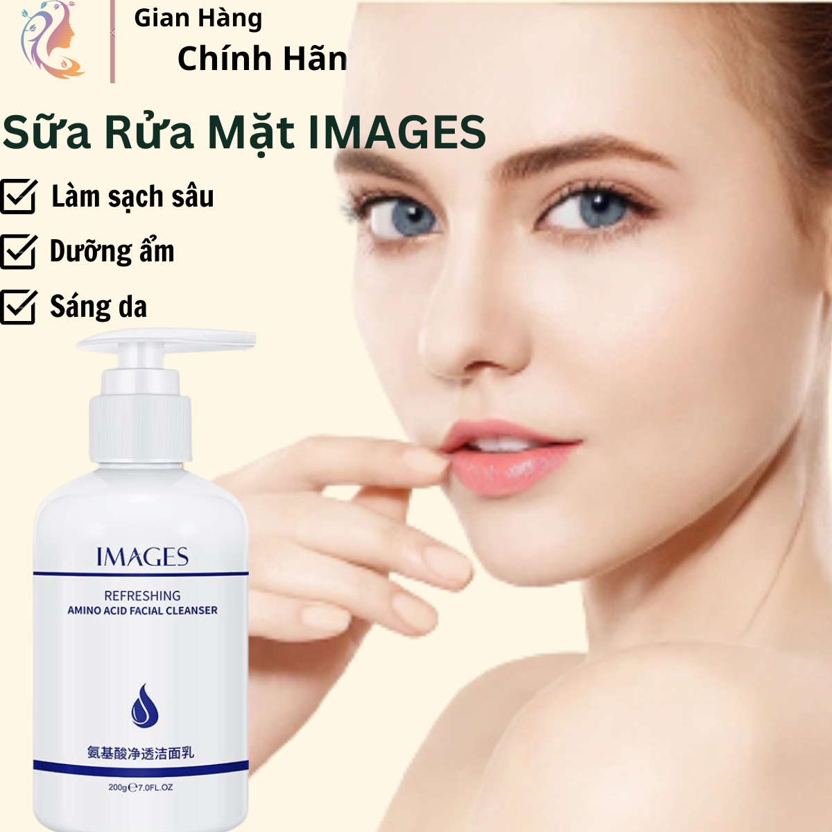 Sữa rửa mặt acid amin sạch sâu, loại bỏ mụn và dầu thừa nhanh chóng, đem lại làn da trắng mịn