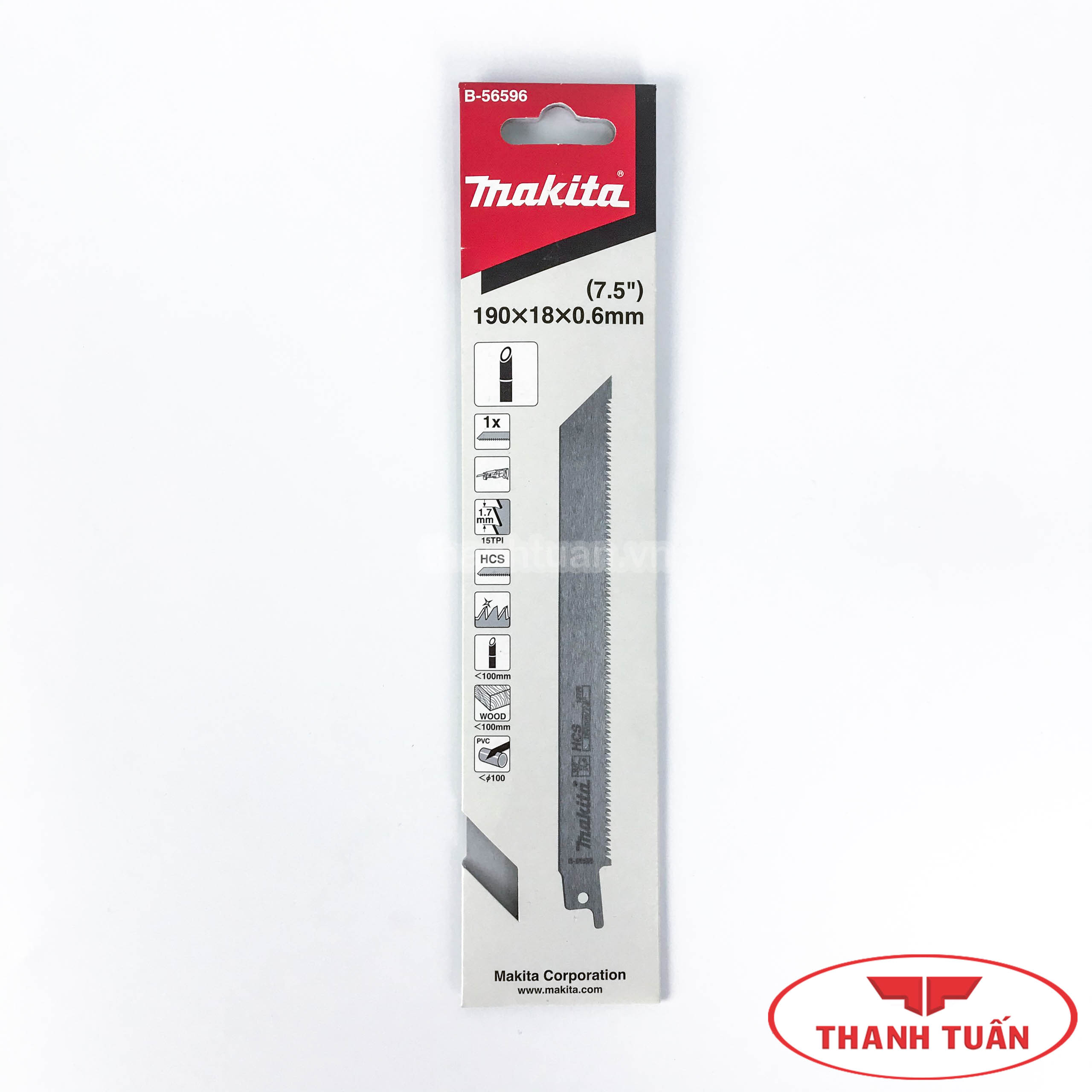 Lưỡi cưa kiếm cắt ống tre makita b-56596