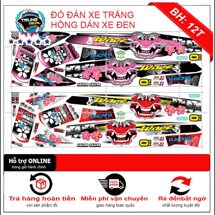 Tem rời xe wave nhỏ đầu lân