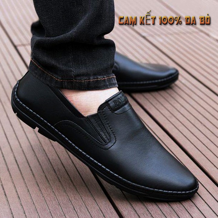 Giày lười nam đẹp da bò thật