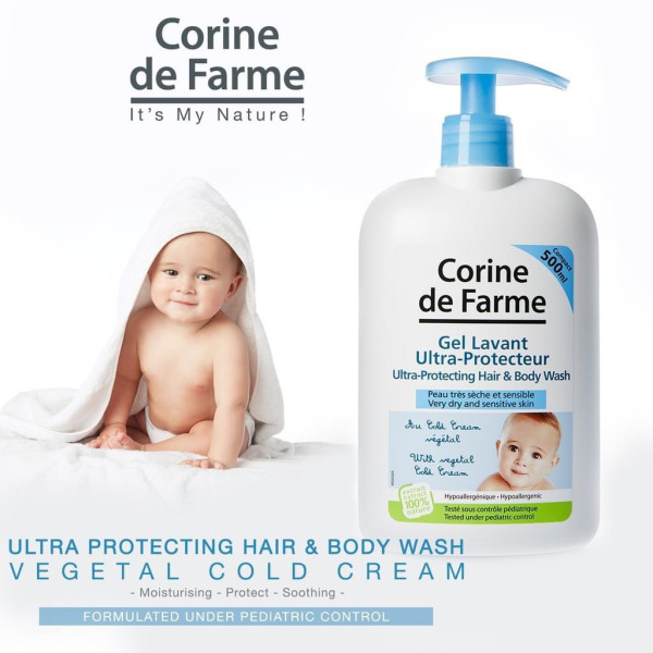 Gel Gội Và Tắm Cho Bé Da Khô Và Nhạy Cảm Corine De Farme Ultra