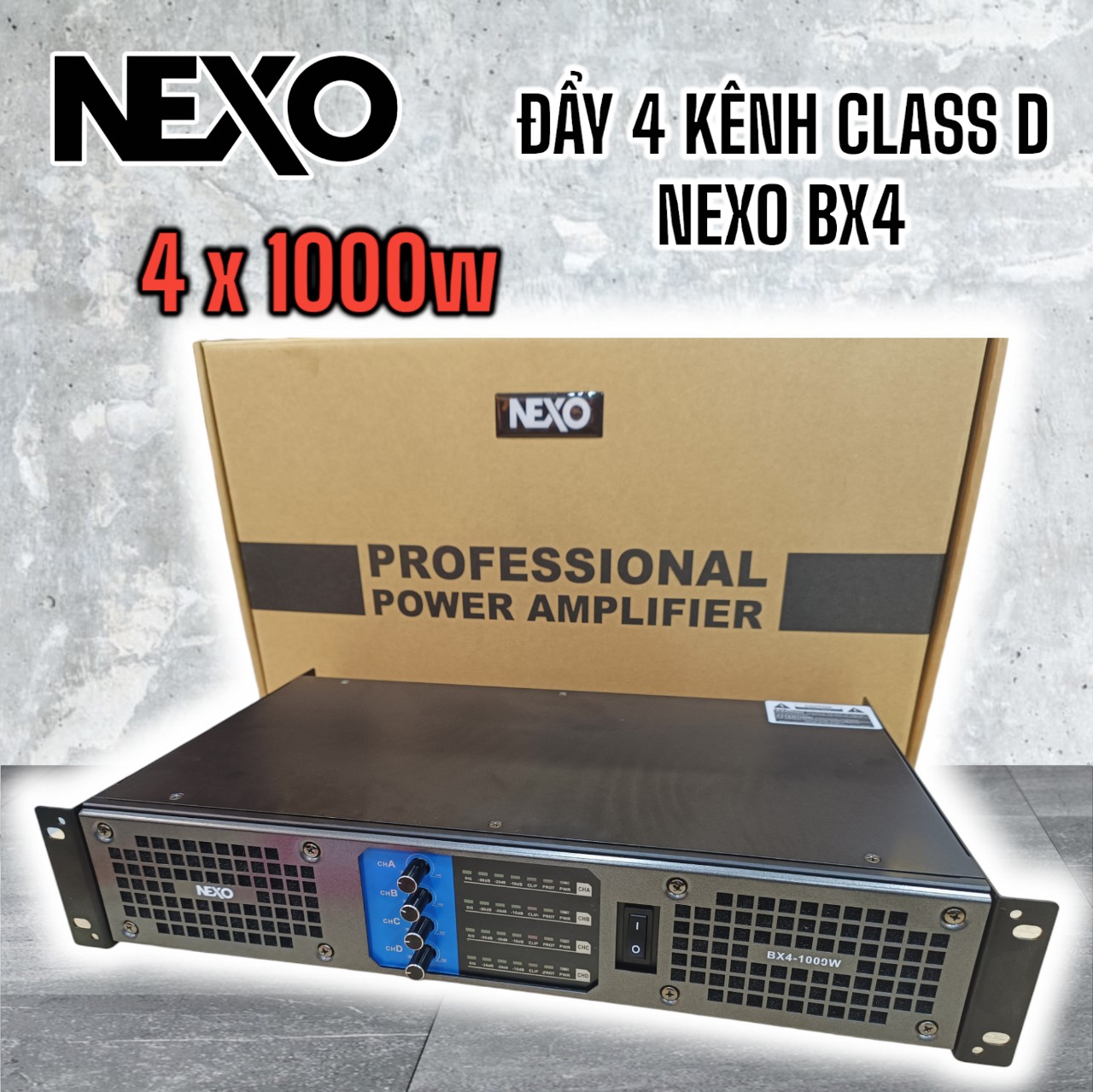 Đẩy công suất 4 kênh nexo bx4-1000w nguồn xung