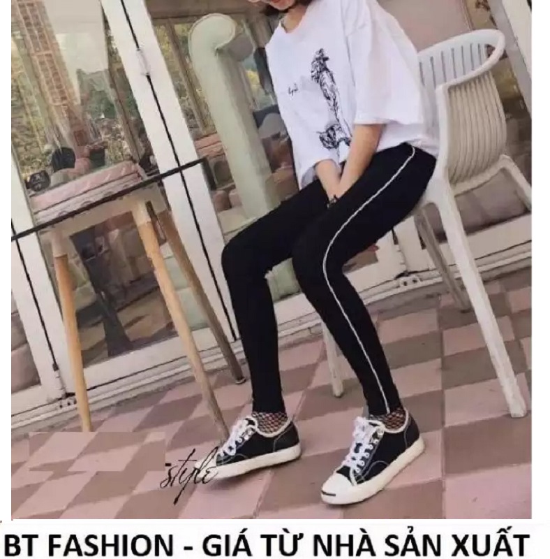 Quần Dài Nữ Thun Ôm Legging Thể Thao Thời Trang Hàn Quốc - BT Fashion (Viền-01)