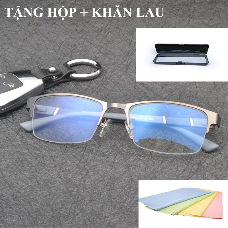 [HCM]Gọng kính cận nửa viền khung kim loại A961 cho Nam.
