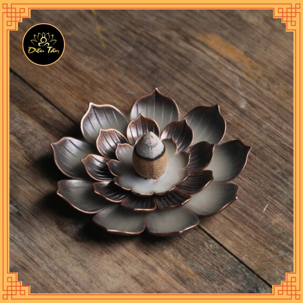 Đế cắm nhang hình hoa sen cắm nhang vòng hương vòng thay cho lư xông trầm đồ thờ cúng